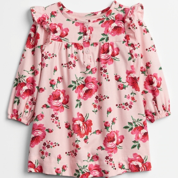 GAP Other - Gap | Baby Pink Floral Ruffle Print Dress